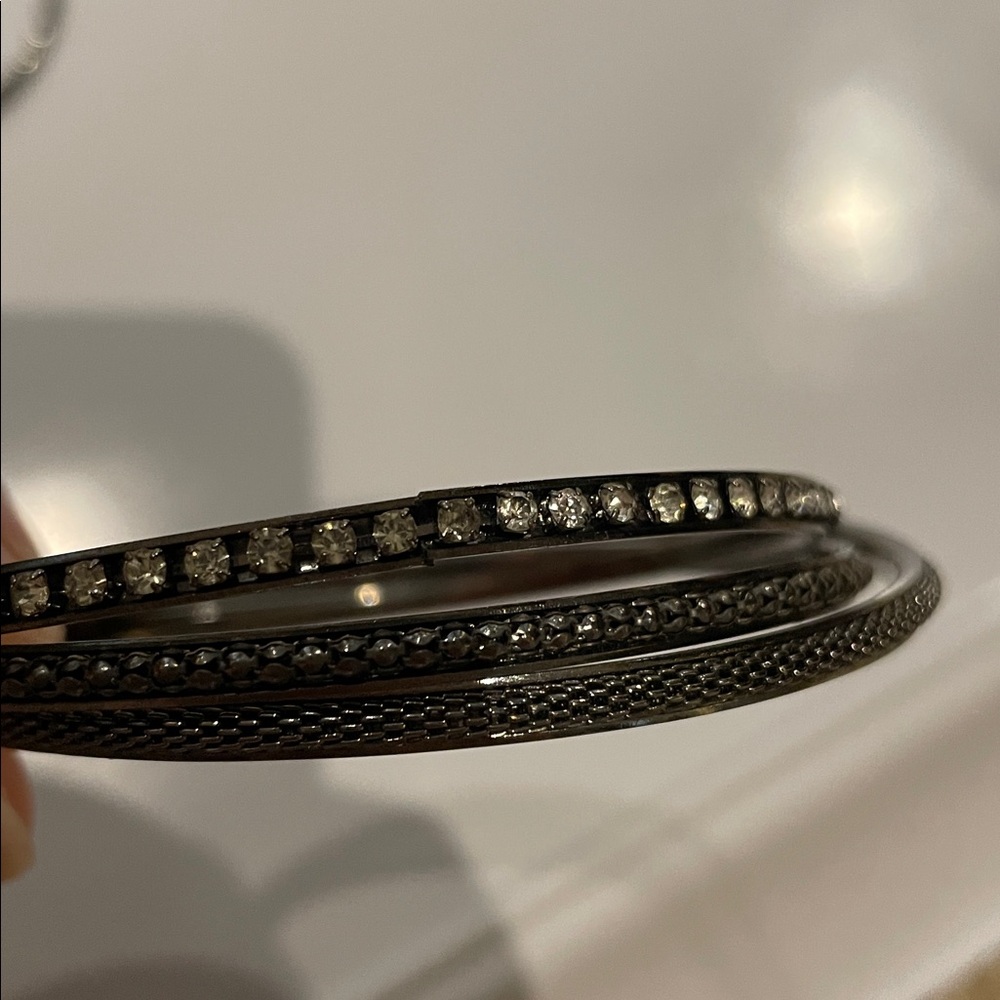 Silver Bangle Bracelet Set - Picture 2 of 4